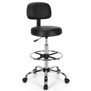 Swivel Drafting Chair With Retractable Mid Back And