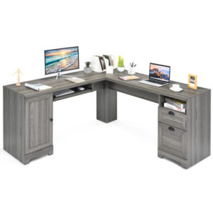 66 Inch L-Shaped Writing Study Workstation Computer Desk