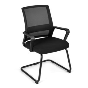 Office Guest Chair with Lumbar Support for Waiting Room-1 Piece - Color: Black