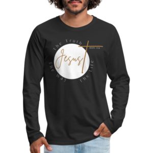 Mens Graphic Tee, Jesus The Truth The Way The Life, Long Sleeve Shirt