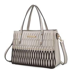 MKF Collection Quinn Triple Compartment Color Block Tote Handbag Women by Mia K