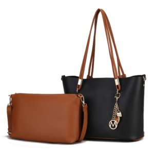 MKF Collection Malay Tote Handbag with Cosmetic Pouch Vegan Leather Women by Mia k