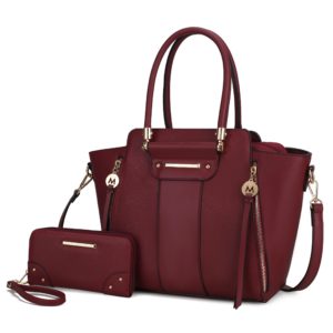 MKF Collection Eliana Tote Handbag with Wristlet Wallet Vegan Leather Crossover Womens Purse by Mia K