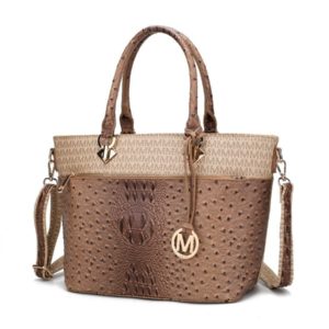 MKF Collection Grace Signature and Croc Embossed Tote Bag by Mia k
