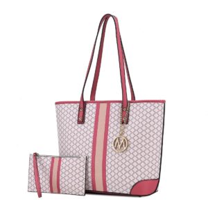 MKF Collection Arya Vegan Leather Women's Tote Bag with Wristlet Pouch- 2 pieces by Mia k