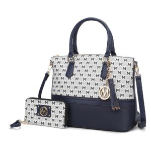 MKF Collection Saylor Circular Print Women Tote Bag & Wristlet Wallet by Mia k