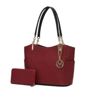MKF Collection Savannah M Logo Printed Women Tote and Wristlet Wallet by Mia k