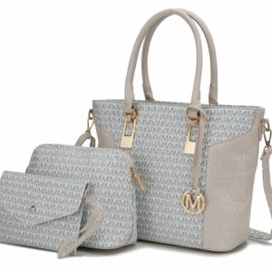 MKF Collection Shonda 3PC Tote with Cosmetic Pouch & Wristlet by Mia k