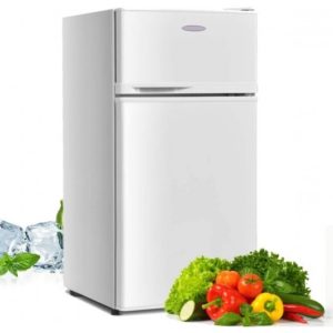 2 Doors Cold-rolled Sheet Compact Refrigerator-White - Color: White
