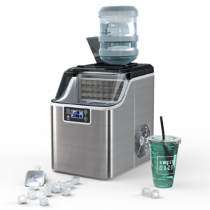 Electric Countertop Ice Maker with Ice Scoop and Basket-Sliver - Color: Silver