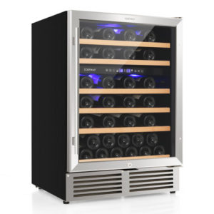 Dual Zone Wine Cooler For 51 Bottles With Reversible