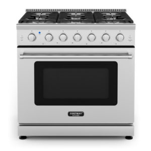 36 Inches Freestanding Natural Gas Range with 6 Burners Cooktop - Color: Silver