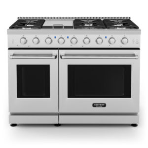 48 Inches Freestanding Natural Gas Range with 7 Burners Cooktop - Color: Silver