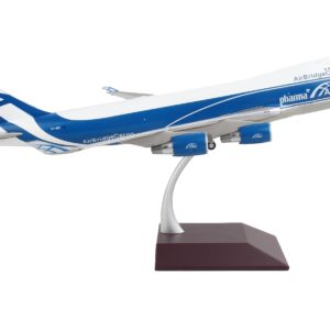 Boeing 747-400F Commercial Aircraft "AirBridgeCargo Airlines" White with Blue Stripes "Gemini 200 - Interactive" Series 1/200 Diecast Model Airplane by GeminiJets