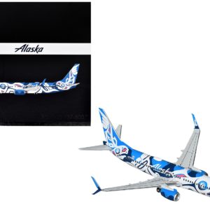 Boeing 737-800 Commercial Aircraft "Alaska Airlines" (N559AS) Salmon People Livery "Gemini 200" Series 1/200 Diecast Model Airplane by GeminiJets