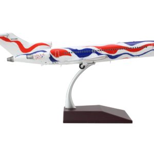 Boeing 727-200 Commercial Aircraft "Braniff International Airways - Calder Bicentennial Livery" White with Red and Blue Stripes "Gemini 200" Series 1/200 Diecast Model Airplane by GeminiJets