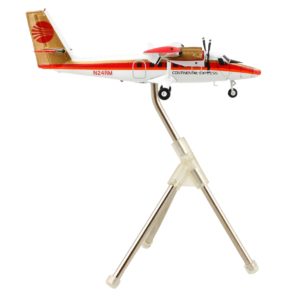 De Havilland DHC-6-300 Commercial Aircraft "Continental Express" White with Red Stripes and Gold Tail "Gemini 200" Series 1/200 Diecast Model Airplane by GeminiJets