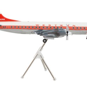 Lockheed L-188 Electra Commercial Aircraft "Western Airlines" White with Red Stripes "Gemini 200" Series 1/200 Diecast Model Airplane by GeminiJets
