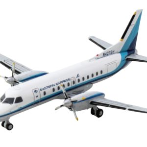 Saab 340B Commercial Aircraft "Eastern Express" (N407BH) White with Blue Stripes 1/400 Diecast Model Airplane by GeminiJets