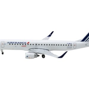 Embraer ERJ-190 Commercial Aircraft "Air France Hop" (F-HBLR) White with Striped Tail 1/400 Diecast Model Airplane by GeminiJets