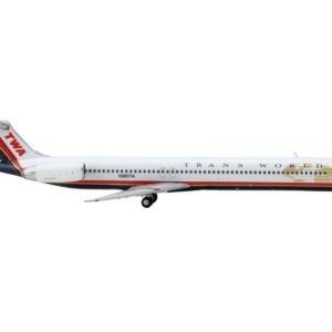 McDonnell Douglas MD-82 Commercial Aircraft "Trans World Airlines" White with Red Stripes 1/400 Diecast Model Airplane by GeminiJets