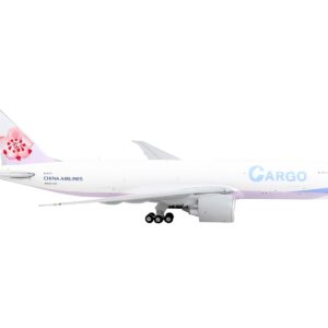 Boeing 777F Commercial Aircraft "China Airlines Cargo" White with Purple Stripes and Tail 1/400 Diecast Model Airplane by GeminiJets