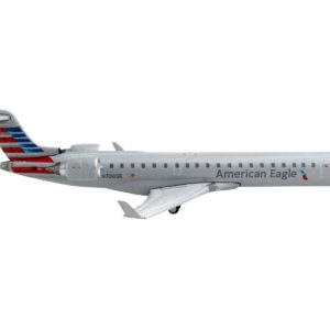 Bombardier CRJ700 Commercial Aircraft "American Airlines - American Eagle" Silver with Striped Tail 1/400 Diecast Model Airplane by GeminiJets