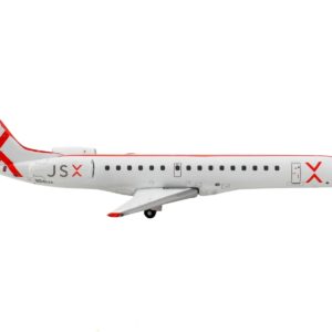 Embraer ERJ-145 Commercial Aircraft "JetSuiteX" White with Red Stripes 1/400 Diecast Model Airplane by GeminiJets