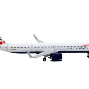 Airbus A321neo Commercial Aircraft "British Airways" White with Tail Stripes 1/400 Diecast Model Airplane by GeminiJets