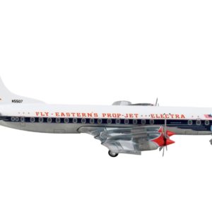 Lockheed L-188 Electra Commercial Aircraft "Eastern Air Lines" White with Dark Blue Stripes 1/400 Diecast Model Airplane by GeminiJets