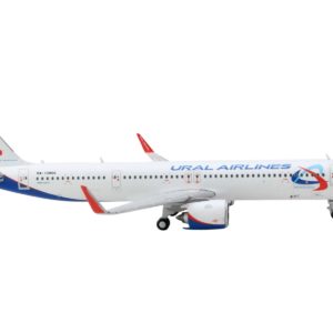 Airbus A321neo Commercial Aircraft "Ural Airlines" White with Blue Tail 1/400 Diecast Model Airplane by GeminiJets