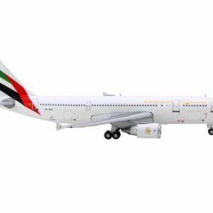 Airbus A300-600R Commercial Aircraft "Emirates Airlines" (A6-EKC) White with Striped Tail 1/400 Diecast Model Airplane by GeminiJets