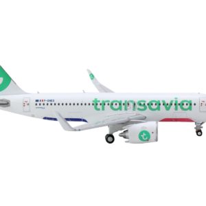 Airbus A320neo Commercial Aircraft "Transavia Airlines" (F-GNEO) White with Green Tail 1/400 Diecast Model Airplane by GeminiJets