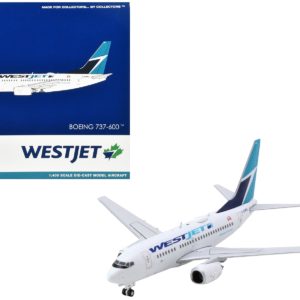 Boeing 737-600 Commercial Aircraft "Westjet Airlines" (C-GWSL) White with Blue Tail 1/400 Diecast Model Airplane by GeminiJets