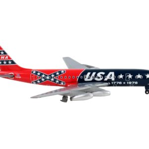 McDonnell Douglas DC-8-21 Commercial Aircraft "Overseas National Airways - USA" Blue and Red Confederate Flag Livery 1/400 Diecast Model Airplane by GeminiJets