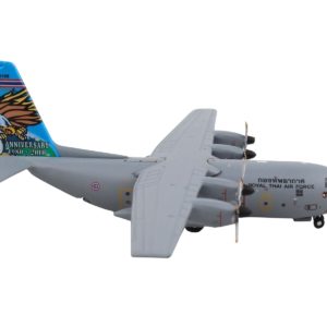 Lockheed C-130H Hercules Transport Aircraft "Royal Thai Air Force (RTAF)-30th Anniversary" Gray "Gemini Macs" Series 1/400 Diecast Model Airplane by GeminiJets