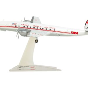Lockheed L-1649A Jetstream Commercial Aircraft "TWA (Trans World Airlines)" (N8083H) White with Red Stripes 1/200 Diecast Model Airplane by Herpa