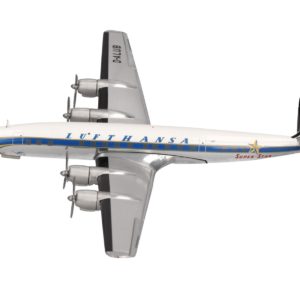 Lockheed L-1649A Super Star Commercial Aircraft "Lufthansa" (D-ALUB) White with Blue Stripes 1/200 Diecast Model Airplane by Herpa