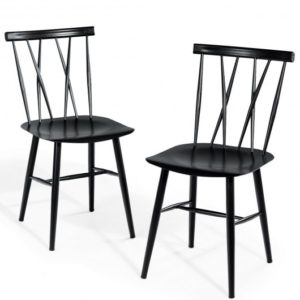 Set of 2 Modern Dining Chairs with Backrest