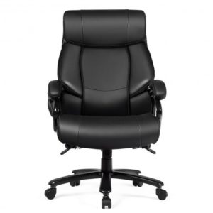 Big & Tall 400lb PU Leather Massage Office Chair-Black - Color: Black