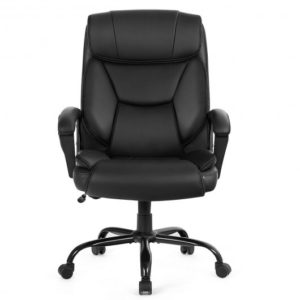 Massage Executive Office Chair with 6 Vibrating Points-Black - Color: Black
