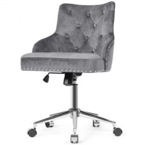 Tufted Upholstered Swivel Computer Desk Chair With