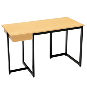 48 Inch Computer Desk with Metal Frame and Adjustable Pads-Natural - Color: Natural