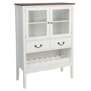 Sideboard Buffet Cabinet With 2 Tempered Glass Doors-White