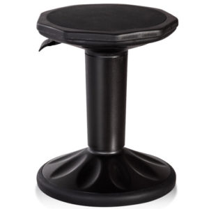 Adjustable Active Learning Stool Sitting Home Office Wobble Chair with Cushion Seat -Black - Color: Black