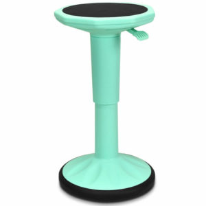 Adjustable Active Learning Stool Sitting Home Office Wobble Chair with Cushion Seat -Green - Color: Green
