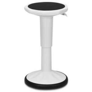 Adjustable Active Learning Stool Sitting Home Office Wobble Chair with Cushion Seat-White - Color: White
