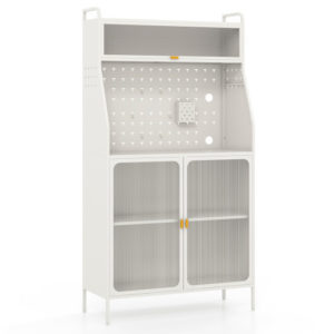 5-Tier Metal Baker's Rack With See-through Flip-up Door