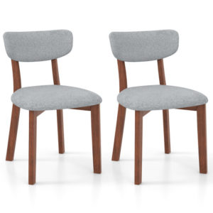 Dining Chairs Set Of 2 Upholstered Mid-Back Chairs With