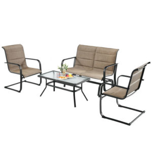 4-Piece Patio Furniture Set Brown